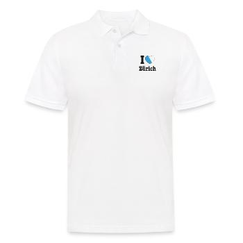 I Love Zürich | Schweiz Wappen Liebe Herz - Männer Poloshirt - Weiß - Vorne - Kai (181cm)