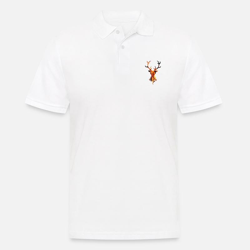 Deer fire flame - Men's Polo Shirt - white