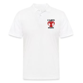 I Love Music Ich liebe Musik Dancing Tanzen DJ - Männer Poloshirt - Weiß - Vorne - Kai (181cm)