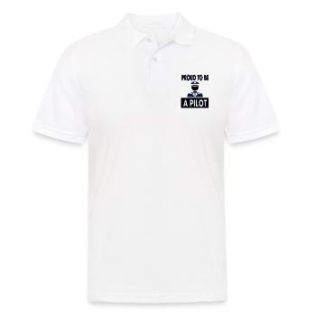 Ich bin Pilot Fluzeug fliegen Flug Geschenk - Männer Poloshirt - Weiß - Vorne - Kai (181cm)