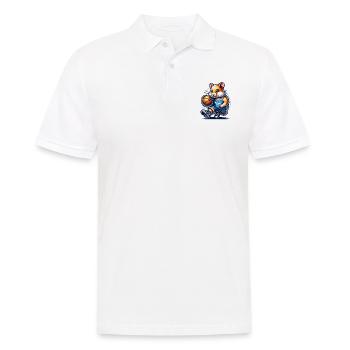 Hamster de basket-ball cool pour les fans de sport - Polo Homme - blanc - Devant - Kai (181cm)