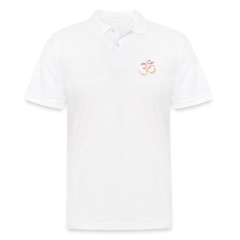 Yoga, Om, Namaste,Vintage - Männer Poloshirt - Weiß - Vorne - Kai (181cm)