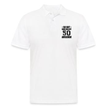 So gut kann man mit 50 aussehen - Männer Poloshirt - Weiß - Vorne - Kai (181cm)