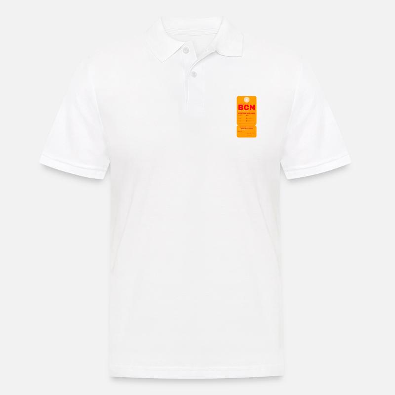 Barcelone - Billet d’avion - Polo Homme - blanc