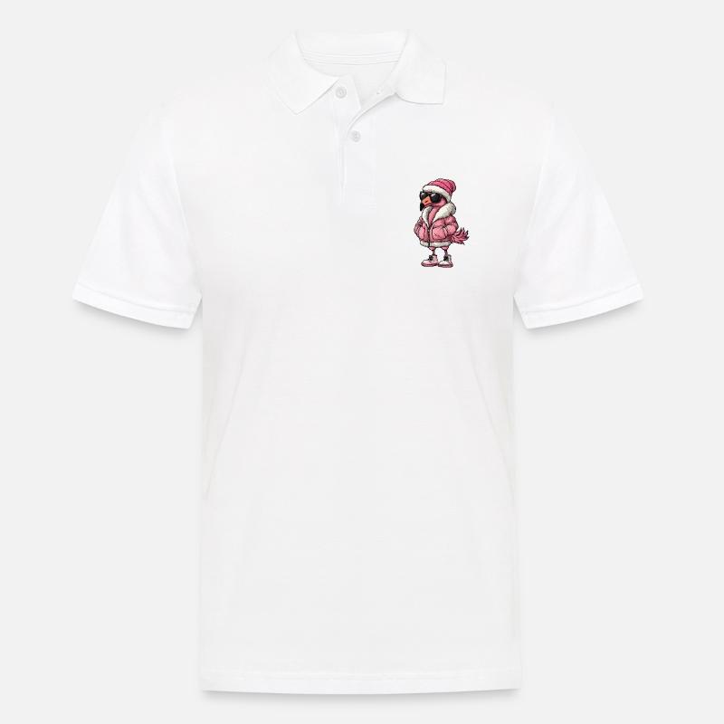 Flamingo Cool Comic - Men's Polo Shirt - white