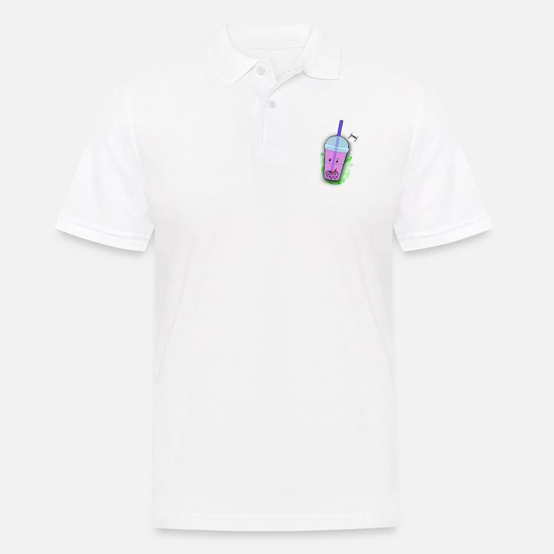 Bubble tea boba - Männer Poloshirt - Weiß