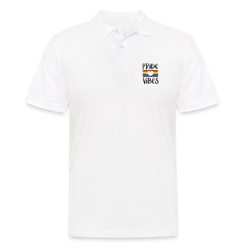 STOLZ VIBES LIEBE LIEBEN LBGT HERZEN SPRUCH MOTIV - Männer Poloshirt - Weiß - Vorne - Kai (181cm)