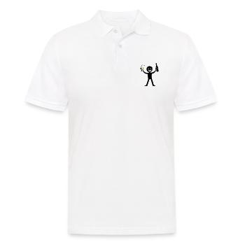 Boire une bouteille de bière - Polo Homme - blanc - Devant - Kai (181cm)