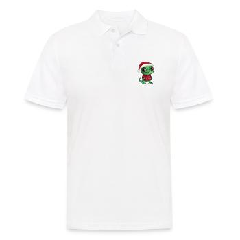 Bande dessinée de Noël caméléon - Polo Homme - blanc - Devant - Kai (181cm)