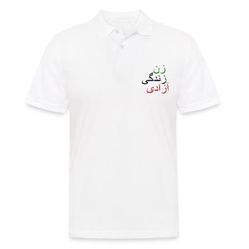 Women life freedom iran - Polo Homme - blanc - Devant - Kai (181cm)