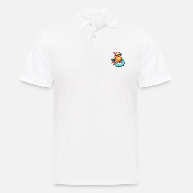 Papagei Comic Cool - Männer Poloshirt - Weiß