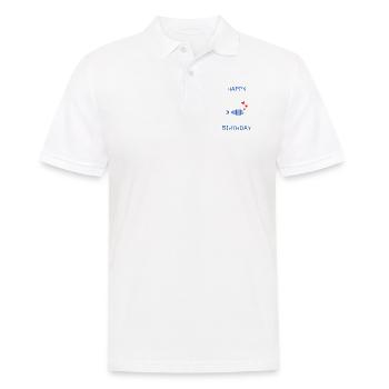 ALLES GUTE ZUM GEBURTSTAG. JAHRESTAG. - Männer Poloshirt - Weiß - Vorne - Kai (181cm)