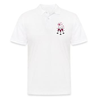 glass - Men's Polo Shirt - white - Front - Kai (181cm)