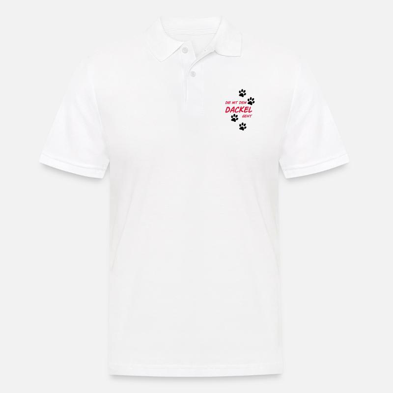 Die mit dem Dackel geht - Männer Poloshirt - Weiß