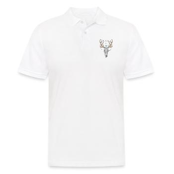 Hirschgeweih Schädel - Männer Poloshirt - Weiß - Vorne - Kai (181cm)