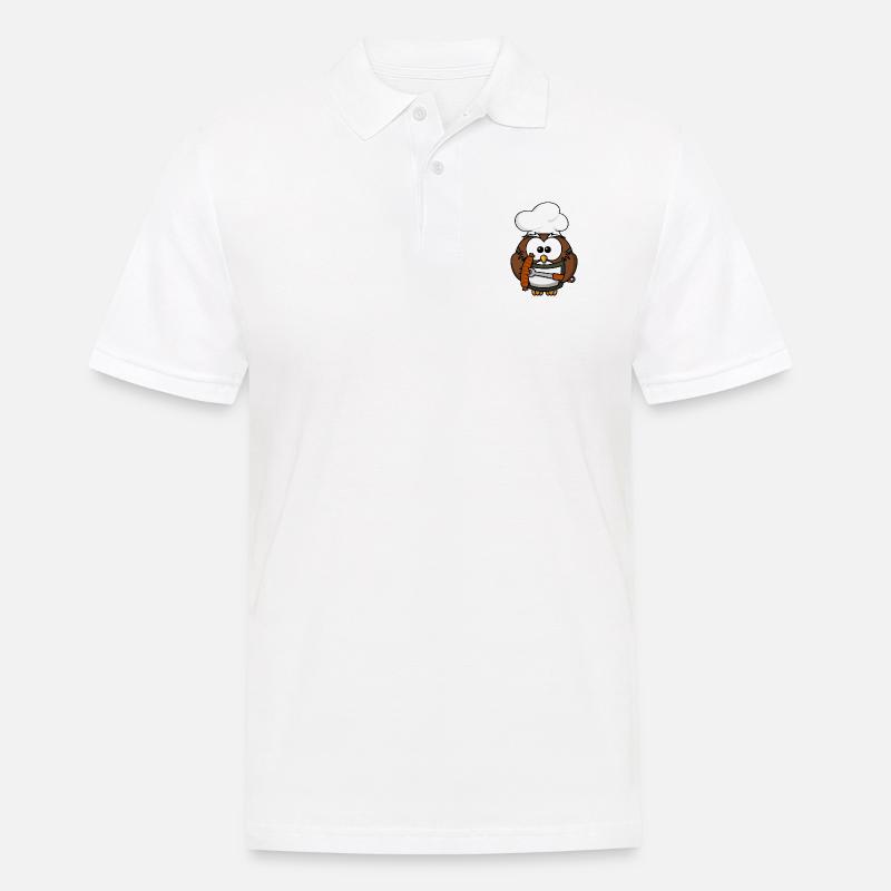 Grillmeister Eule / Papa Eule - Männer Poloshirt - Weiß