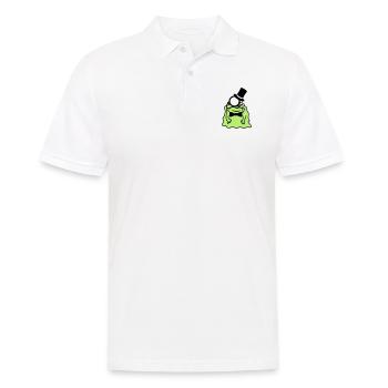 sir herr gentlemen zylinder monokel reich glibber - Männer Poloshirt - Weiß - Vorne - Kai (181cm)