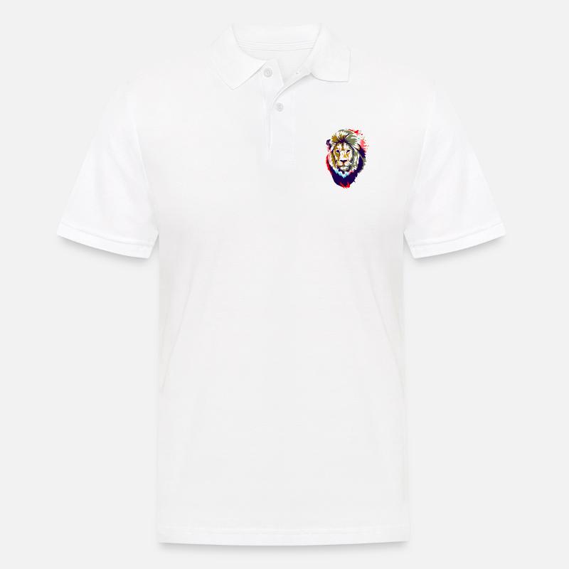 Löwe Bunt Graffiti Design Urban Style Geschenk - Männer Poloshirt - Weiß