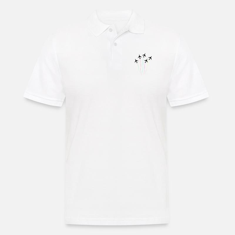 Regenbogen Flugzeug Kunst T-Shirt - Männer Poloshirt - Weiß