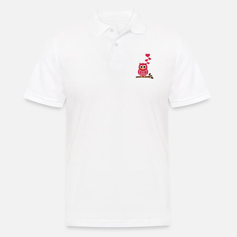 Eule - Männer Poloshirt - Weiß