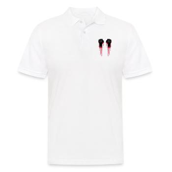 2 faeuste blut faust revolution tropfen graffiti f - Männer Poloshirt - Weiß - Vorne - Kai (181cm)