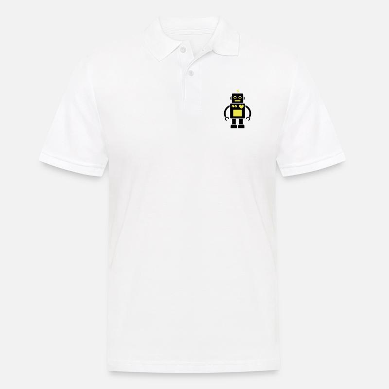 Roboter / Robot #2_2c - Männer Poloshirt - Weiß