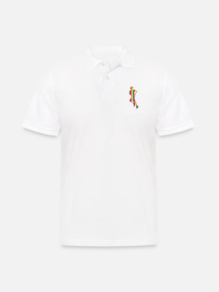 Bunter Läufer Regenbogen - Männer Poloshirt - Weiß