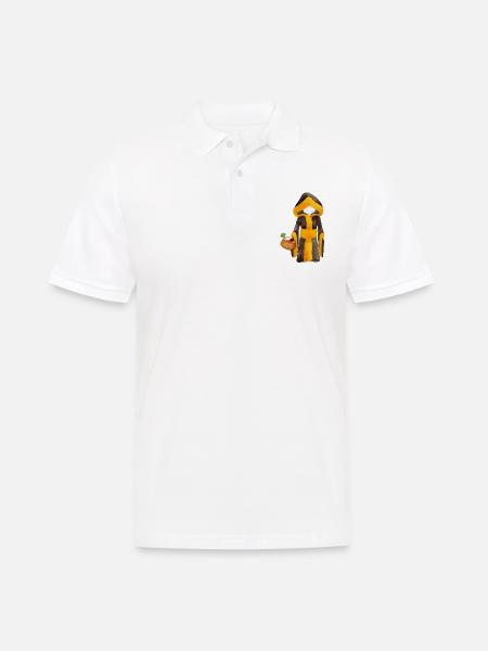 Münchner Kindl mit Maske und Einkaufskorb - Männer Poloshirt - Weiß