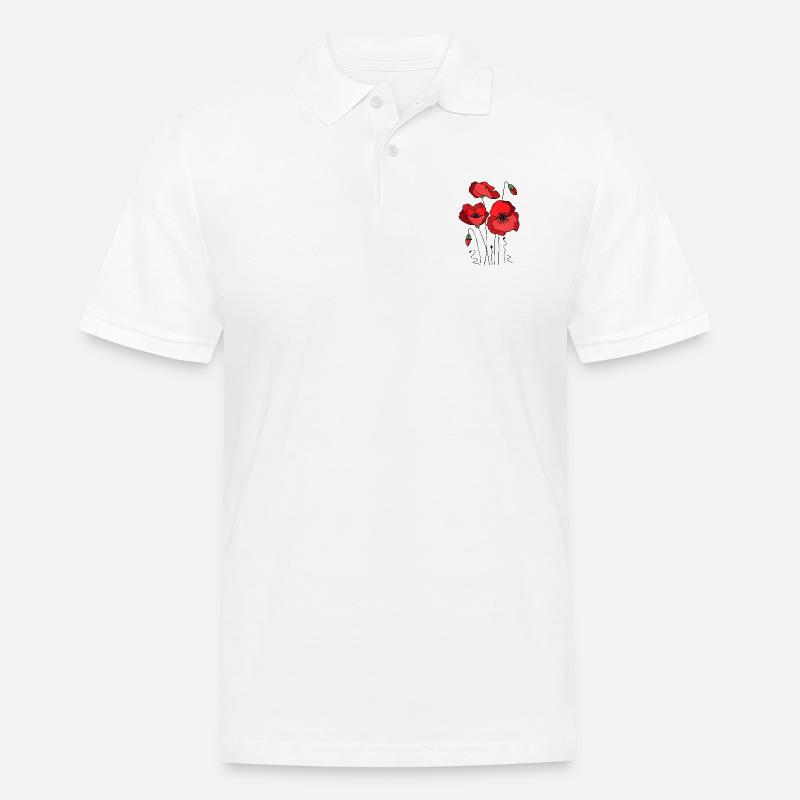 Fleurs - Polo Homme - blanc