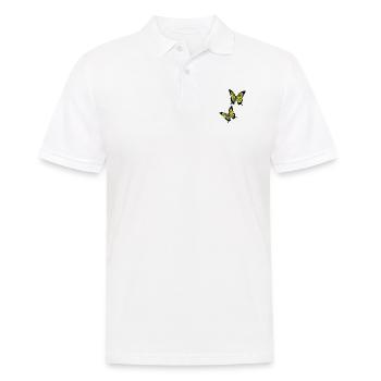 Gelbe Schmetterlinge - Männer Poloshirt - Weiß - Vorne - Kai (181cm)