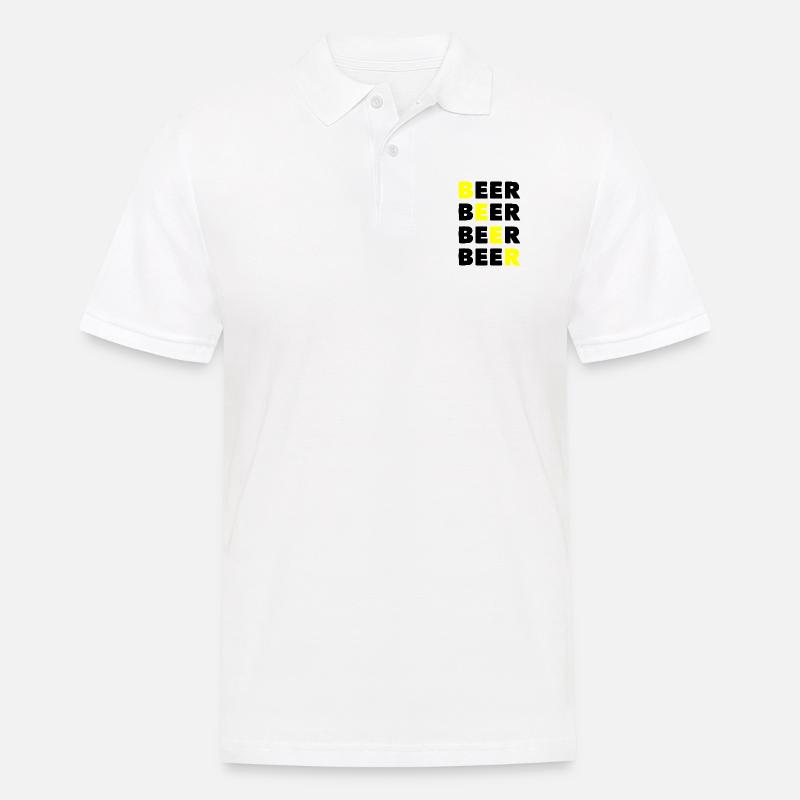 Bier Bier Bier Bier - Männer Poloshirt - Weiß