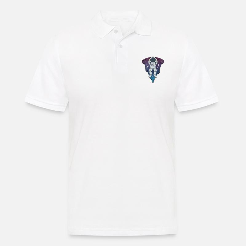 Astronaut Pizza,Astronomie Weltraum-Sonnensystem - Männer Poloshirt - Weiß