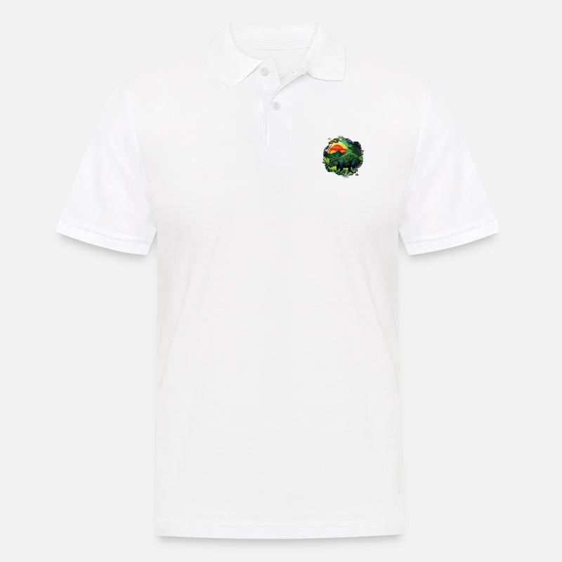 Jungle Rex - Männer Poloshirt - Weiß