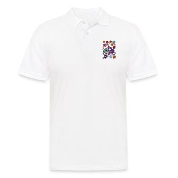 Tropical Look Anker Blumen und Blüten - Männer Poloshirt - Weiß - Vorne - Kai (181cm)
