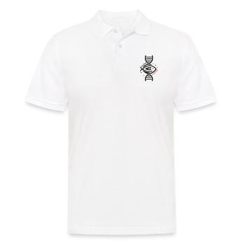 Science & Faith - DNA & Fisch. - Männer Poloshirt - Weiß - Vorne - Kai (181cm)