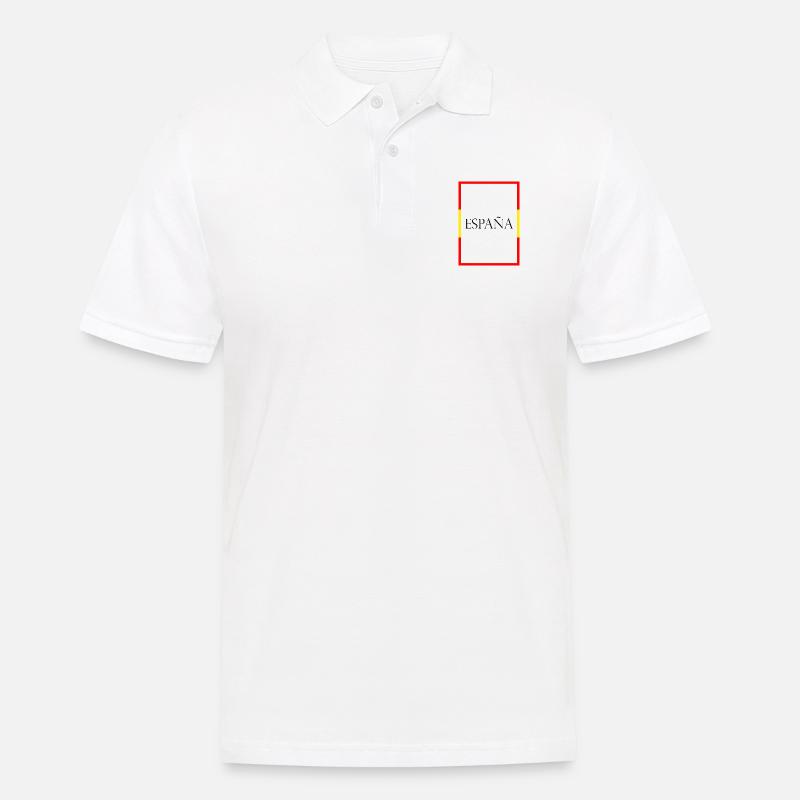 Spanien, Spanien Erklæring med flag - Herre poloshirt - hvid