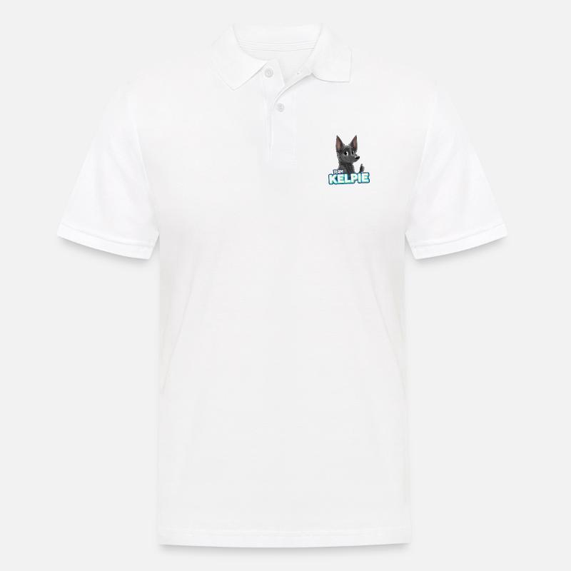 TEAM Kelpie - Blau - Männer Poloshirt - Weiß