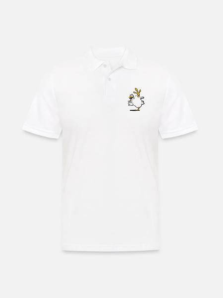 kung_fu_chicken - Männer Poloshirt - Weiß