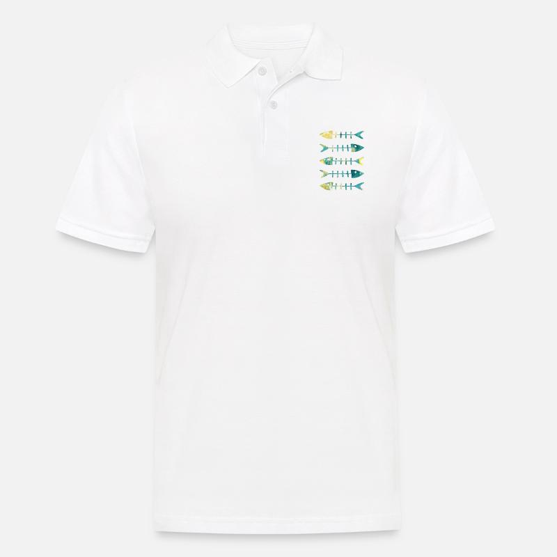 Fischgräte - Männer Poloshirt - Weiß