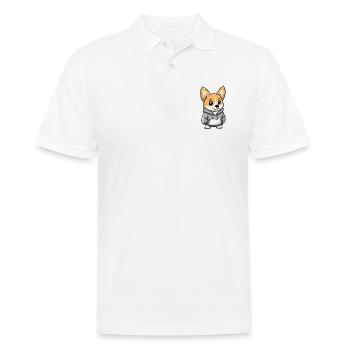Chien Corgi Drôle - Polo Homme - blanc - Devant - Kai (181cm)