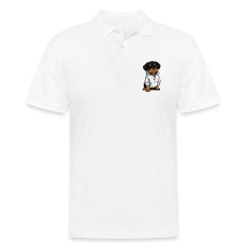 Rottweiler Hund Lustig - Männer Poloshirt - Weiß - Vorne - Kai (181cm)
