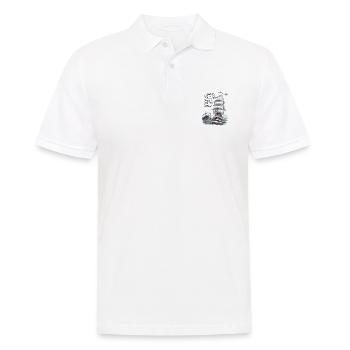 Smooth Sailing Segelschiff Mondschein Segeln - Männer Poloshirt - Weiß - Vorne - Kai (181cm)