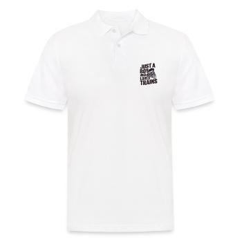 Just a Boy Who Loves Trains - Männer Poloshirt - Weiß - Vorne - Kai (181cm)