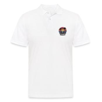 Musik ist meine Therapie für Musikliebhaber - Männer Poloshirt - Weiß - Vorne - Kai (181cm)