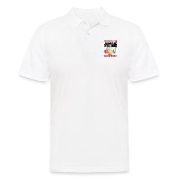 Un vieil homme avec un saxophone - Polo Homme - blanc - Devant - Kai (181cm)