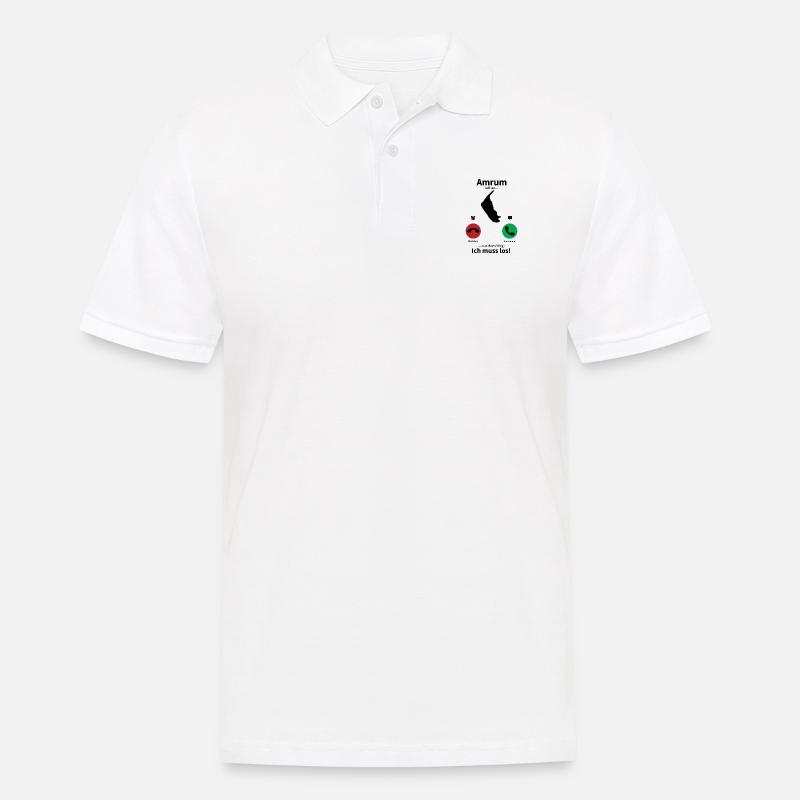 Amrum ruft an... - Männer Poloshirt - Weiß