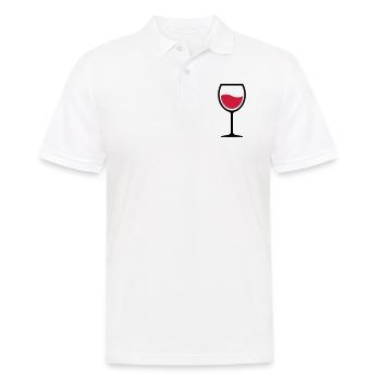 03 Glas Wein Vino Tinto - Männer Poloshirt - Weiß - Vorne - Kai (181cm)