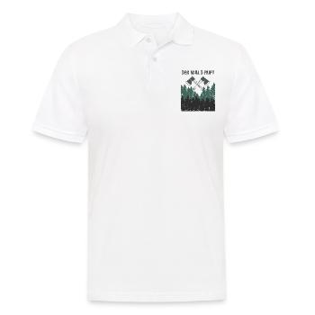 Waldarbeiter Shirt - Der Wald ruft - Holzfäller - Männer Poloshirt - Weiß - Vorne - Kai (181cm)
