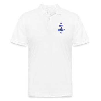 HAPPY BIRTHDAY. HAPPY BIRTHDAY. ANNIVERSARY. - Men's Polo Shirt - white - Front - Kai (181cm)