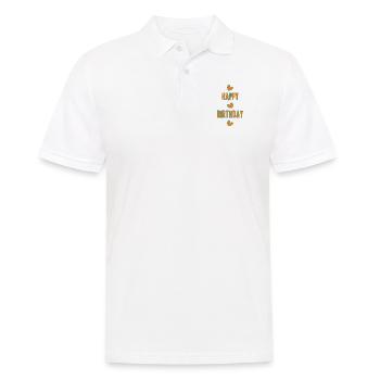 HAPPY BIRTHDAY. HAPPY BIRTHDAY. ANNIVERSARY. - Men's Polo Shirt - white - Front - Kai (181cm)